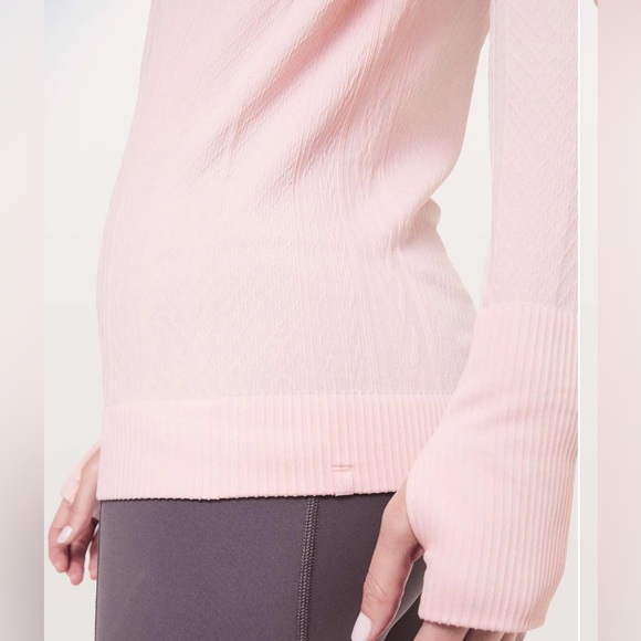 Lululemon Rest Less Pullover Blissful Pink Textured Long Sleeve Top Size 4? - Picture 3 of 13
